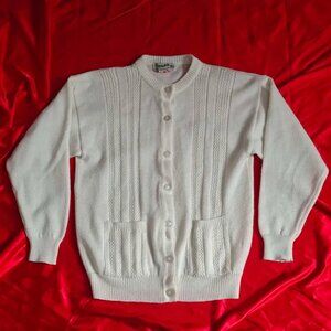 Cream Cottagecore Kawaii Knit Cardigan